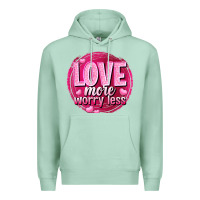 Seafoam Love more worry less Valentine's Day Premium Hoodie - HowdyJamesFarm