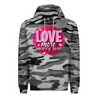 Slate Camo Love more worry less Valentine's Day Premium Hoodie - HowdyJamesFarm