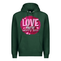 Sports Green Love more worry less Valentine's Day Premium Hoodie - HowdyJamesFarm