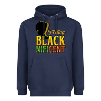 Navy Feeling blacknificent Heavyweight Hoodie - HowdyJamesFarm