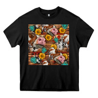 Black cow and western seamless pattern Heavy Core Tee - BundleAndBundleShop