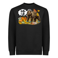 Hello Fall Brown Bear Heavyweight Sweatshirt | Teevron
