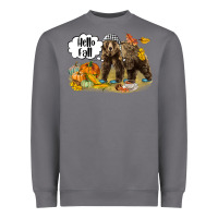 Storm Hello Fall Brown Bear Heavyweight Sweatshirt - LillyAllenDesigns