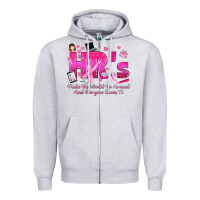 Heather Grey breast cancer hr human resources Zipper Hoodie - texasbilliewilder