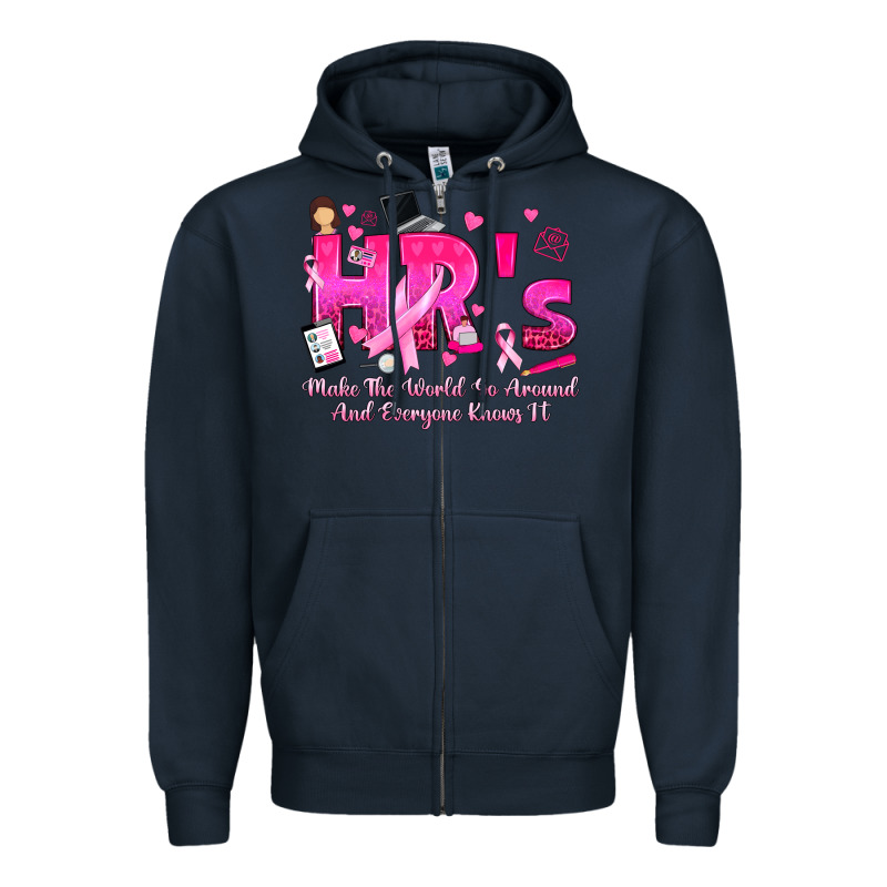 Breast Cancer Hr Human Resources Zipper Hoodie by texasbilliewilder | Teevron