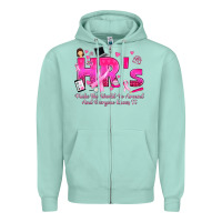 Seafoam breast cancer hr human resources Zipper Hoodie - texasbilliewilder