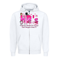 White breast cancer hr human resources Zipper Hoodie - texasbilliewilder