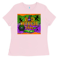 Bubblegum Pink bad witch vibes tumbler Ladies Tee - BundleAndBundleShop