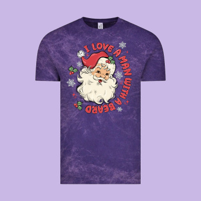 I Love A Man With A Beard Vintage Tee Designed By Maliassmallbusiness