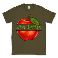 Army Green teacher life with apple Classic Tee - NancyCooperArtShop