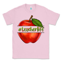 Bubblegum Pink teacher life with apple Classic Tee - NancyCooperArtShop