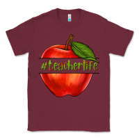 Burgundy teacher life with apple Classic Tee - NancyCooperArtShop