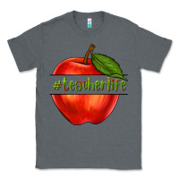 Charcoal Heather teacher life with apple Classic Tee - NancyCooperArtShop
