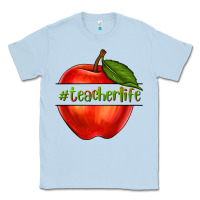 Dusty Blue teacher life with apple Classic Tee - NancyCooperArtShop