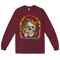 Burgundy not alive to please Long Sleeve Tee - LillyAllenDesigns