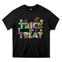 Black trıck or treat Heavy Core Tee - AdoDesignShop