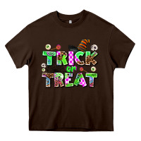 Chocolate Brown trıck or treat Heavy Core Tee - AdoDesignShop