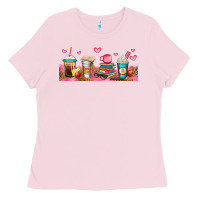 Bubblegum Pink teacher fuel coffee cups Ladies Tee - Jasminsmagicworld