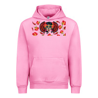 Fuchsia Pink sugar skull rose libbey glass Urban Hoodie - BundleAndBundleShop