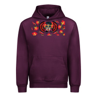 Mauve Wine sugar skull rose libbey glass Urban Hoodie - BundleAndBundleShop