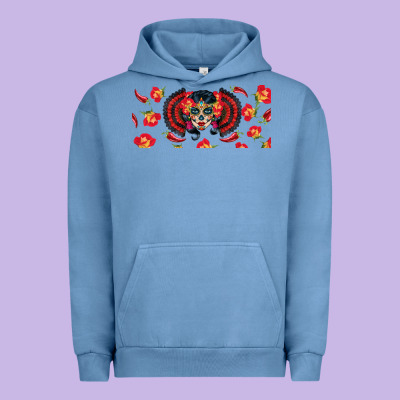 Sugar Skull Rose Libbey Glass Urban Hoodie Designed By Bundleandbundleshop