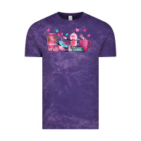 Cloud Purple lash hustler with eyelashes coffee cups Vintage Tee - NancyCooperArtShop