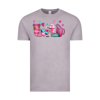 Vintage Zinc lash hustler with eyelashes coffee cups Vintage Tee - NancyCooperArtShop
