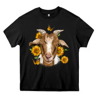 Black sunflower goat Heavy Core Tee - Jasminsmagicworld