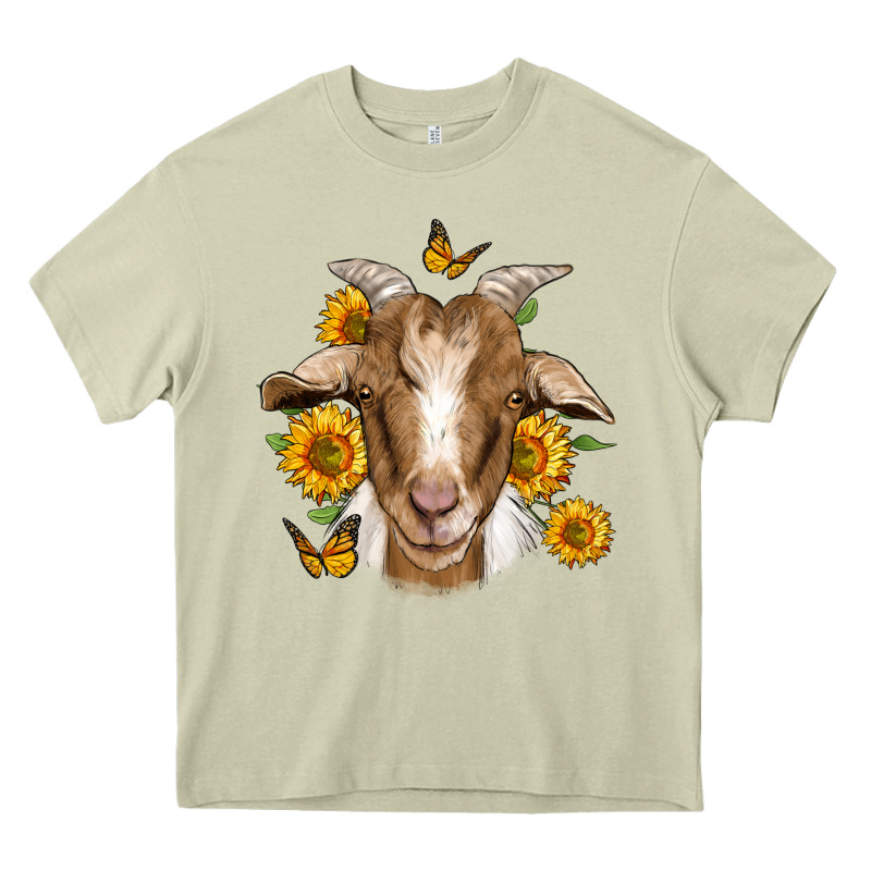 Sunflower Goat Heavy Core Tee by Jasminsmagicworld | Teevron