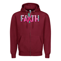 Burgundy Cancer Faith with gemstone Zipper Hoodie - NancyCooperArtShop