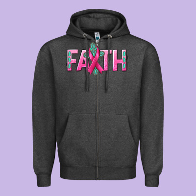 Cancer Faith With Gemstone Zipper Hoodie Designed By Nancycooperartshop