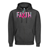 Charcoal Heather Cancer Faith with gemstone Zipper Hoodie - NancyCooperArtShop