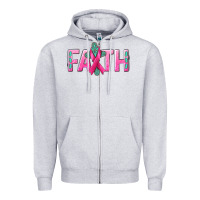 Heather Grey Cancer Faith with gemstone Zipper Hoodie - NancyCooperArtShop