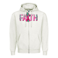 Oatmeal Heather Cancer Faith with gemstone Zipper Hoodie - NancyCooperArtShop