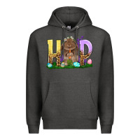 Charcoal Heather Hop Rabbit Easter Day Premium Hoodie - HowdyJamesFarm