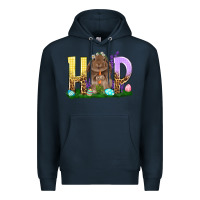 Navy Hop Rabbit Easter Day Premium Hoodie - HowdyJamesFarm