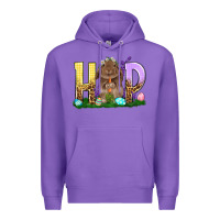 Purple Hop Rabbit Easter Day Premium Hoodie - HowdyJamesFarm