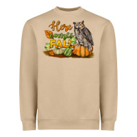 Mushroom Here Comes Fall Owl Heavyweight Sweatshirt - LillyAllenDesigns
