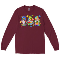 Burgundy autism gnomes Long Sleeve Tee - LillyAllenDesigns