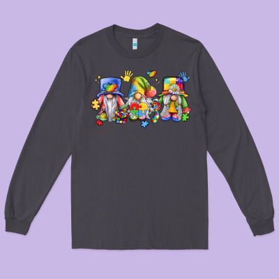 Autism Gnomes Long Sleeve Tee Designed By Lillyallendesigns