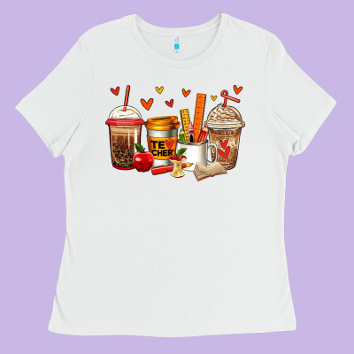Teacher Coffee Cups Ladies Tee Designed By Jasminsmagicworld