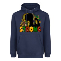 Navy She is strong Black History Heavyweight Hoodie - HowdyJamesFarm