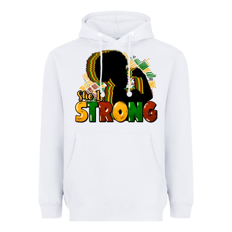 She Is Strong Black History Heavyweight Hoodie by HowdyJamesFarm | Teevron
