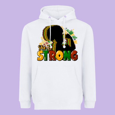 She Is Strong Black History Heavyweight Hoodie Designed By Howdyjamesfarm