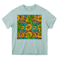 Arona sunflower and cactus seamless pattern Heavy Core Tee - BundleAndBundleShop