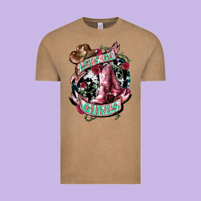 Lets Go Girls Cowboy Boots Cowgirl Vintage Tee Designed By Nancycooperartshop
