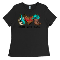 Black peace love rodeo Ladies Tee - JahusDesignShop