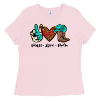 Bubblegum Pink peace love rodeo Ladies Tee - JahusDesignShop