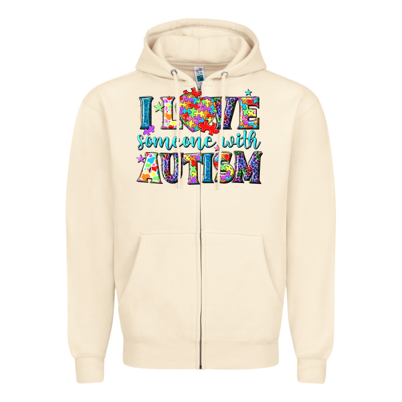 I Love Someone With Autism Zipper Hoodie by NancyCooperArtShop | Teevron