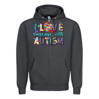 Smoke I love someone with Autism Zipper Hoodie - NancyCooperArtShop